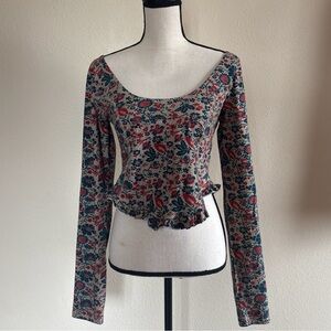 NWT Free People Ruffled Peplum Blouse